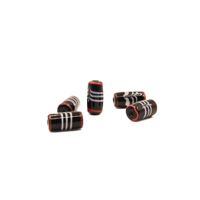 Viking glassperle Ribe (Danmark), sort, 5 stk