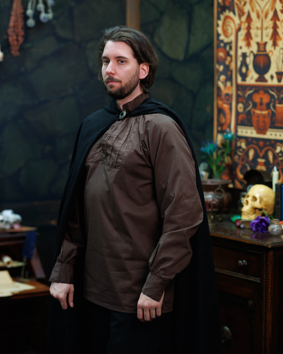 Mantello Gora, nero, misto lana