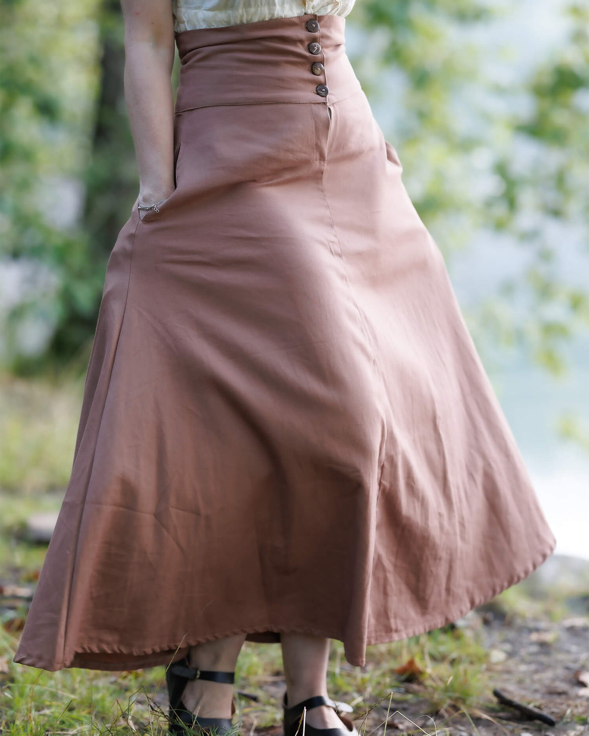 Rok Hannah, zandkleurig