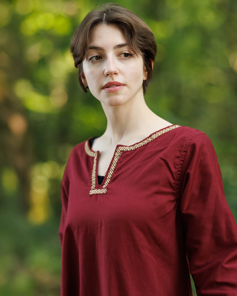 Vestido medieval Heloise, rojo