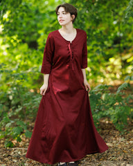Vestido medieval Irene, vermelho