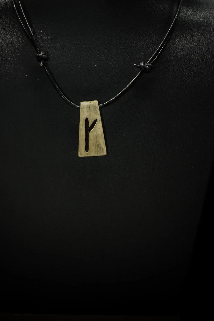 Bone rune pendant K, Kenaz