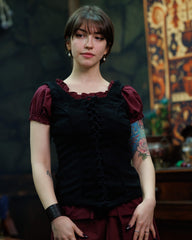 Medieval bodice Ursula, wool blend, black