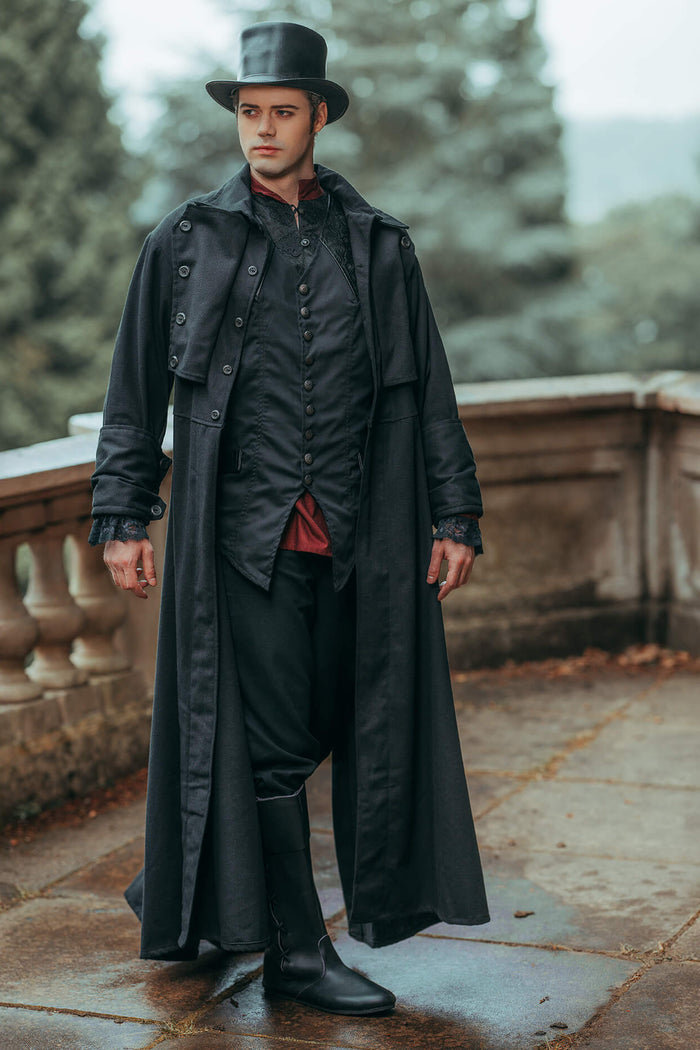 Steampunk coat Kandor, black
