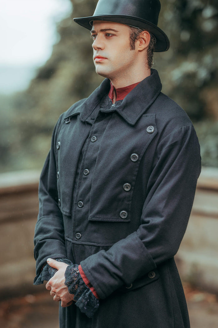 Steampunk coat Kandor, black