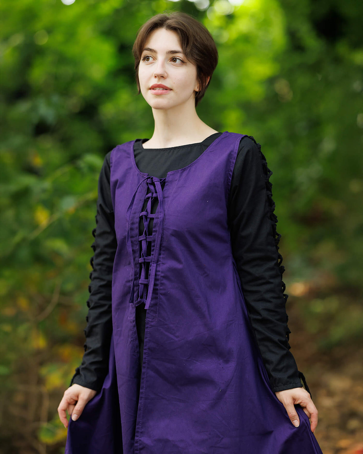 Mittelalterliches Überkleid Leandra, blau