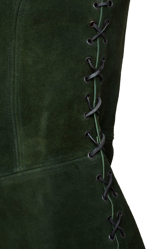 Leather dress Lunette, green