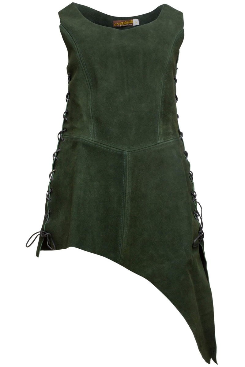 Leather dress Lunette, green