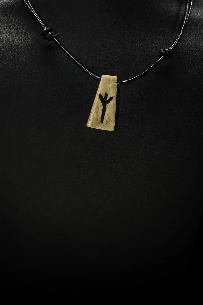 Bone rune pendant M, Algiz
