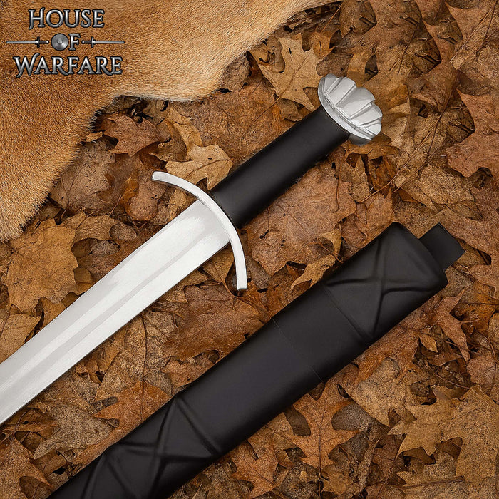 Viking sword Olaf with scabbard, semi-sharp