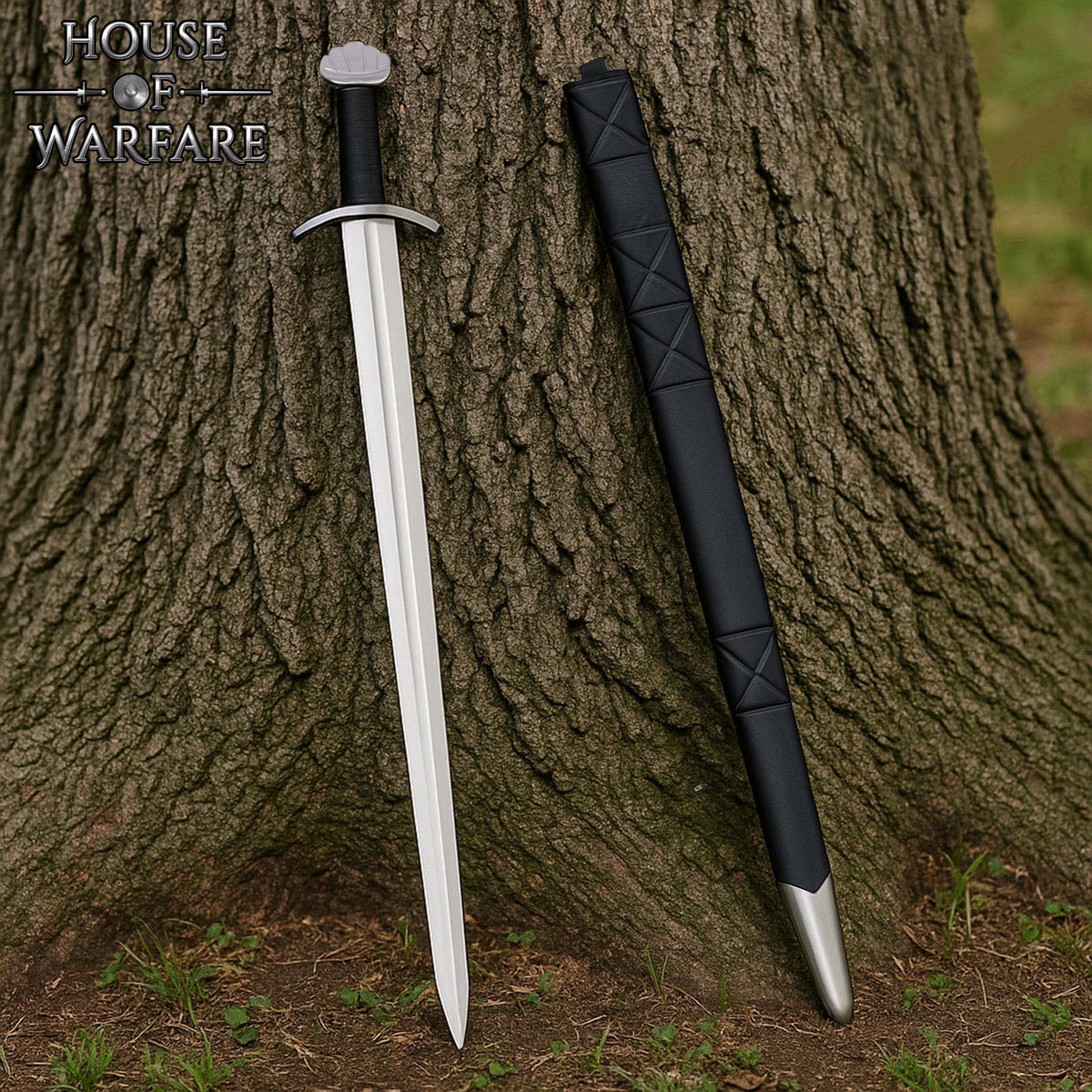 Viking sword Olaf with scabbard, semi-sharp