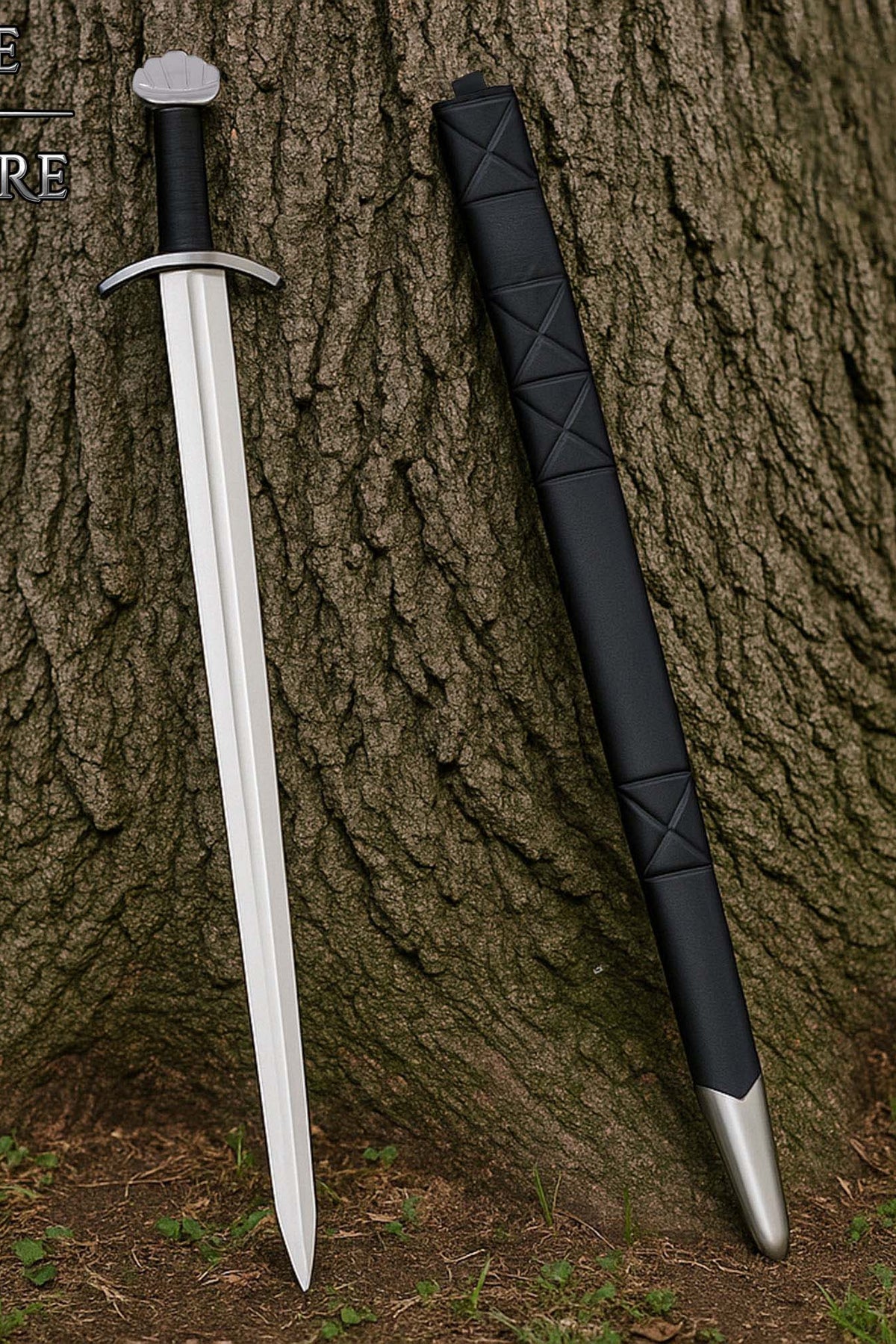 Viking sword Olaf with scabbard, semi-sharp