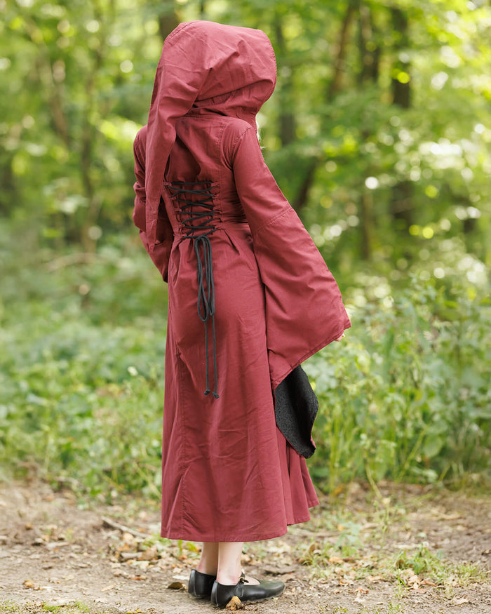 Middeleeuwse jurk Ophelia, rood-zwart