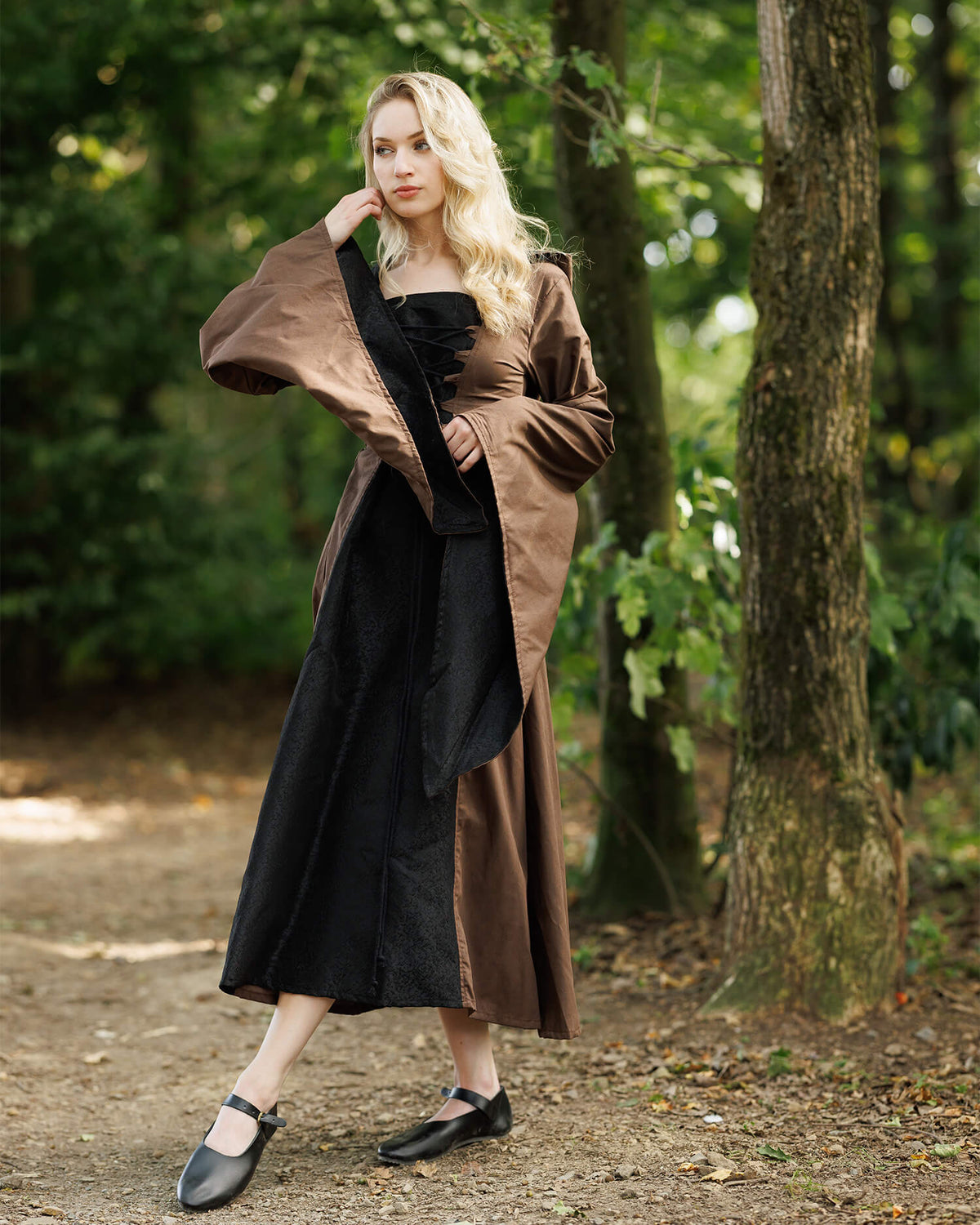 Medieval dress Ophelia, brown-black