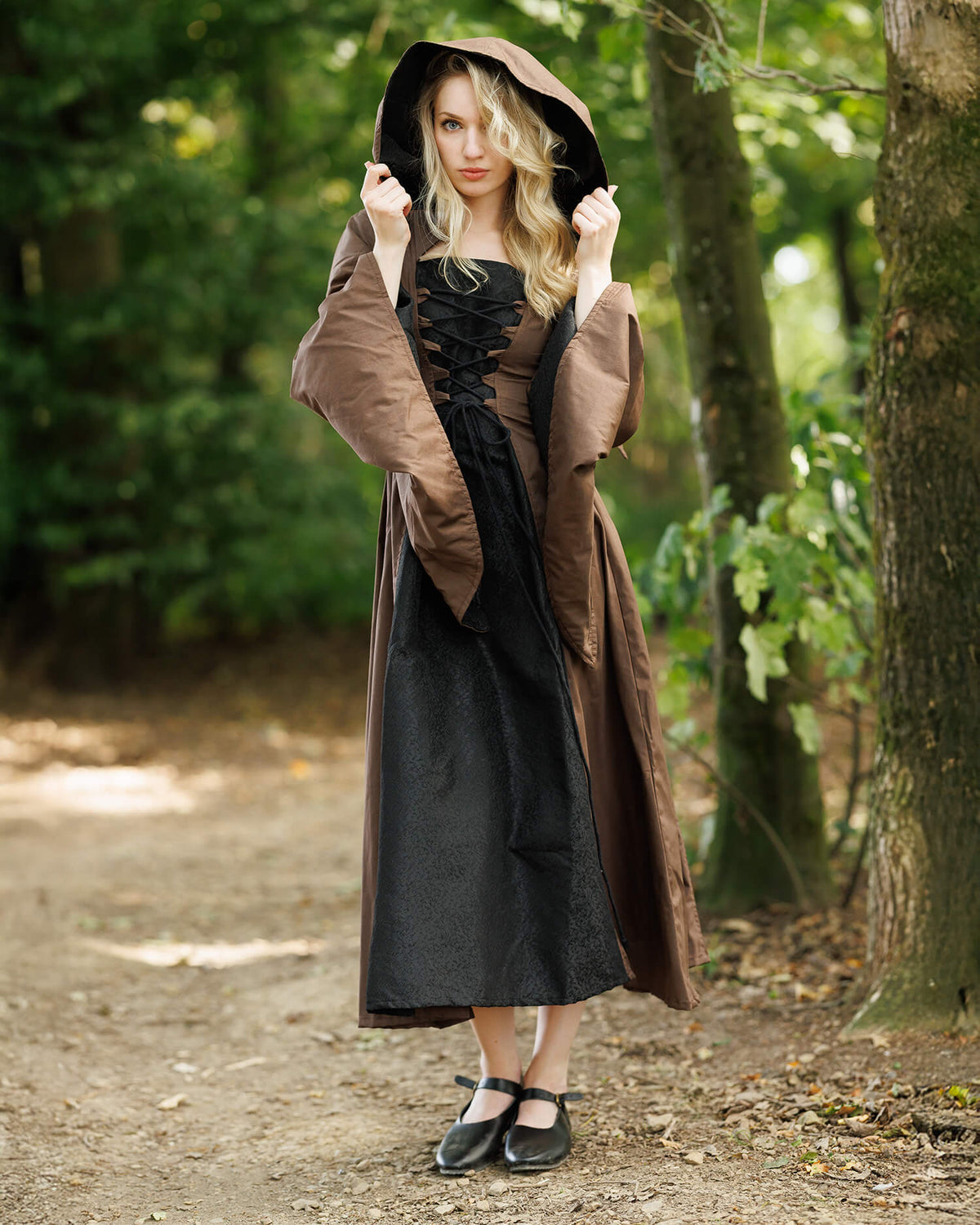 Medieval dress Ophelia, brown-black