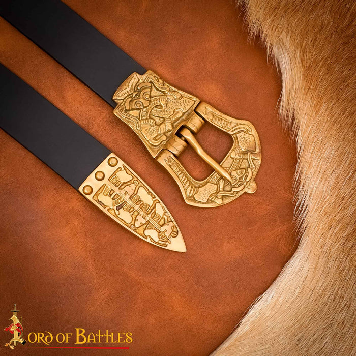 Viking belt Borre style, black, belt tip