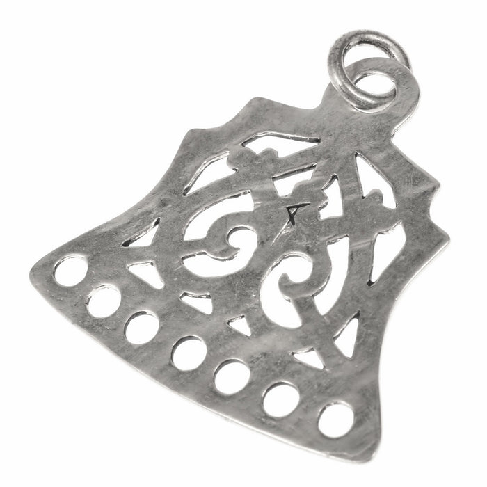 Wikinger-Perlenteiler mit Blumenmuster, Lettland, versilberte Bronze