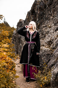 Viking kaftan Skadi, uldblanding, sort