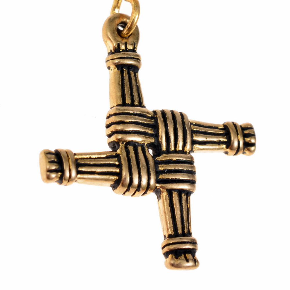 Náušnice Irský kříž Brigid, postříbřené bronz