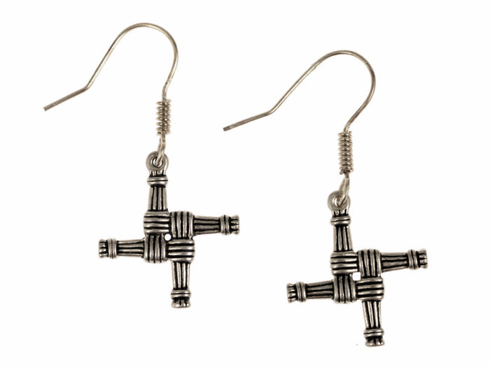 Irish Brigid Cross earrings, bronze