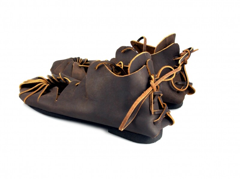 Lædersandaler, jernalder, brun