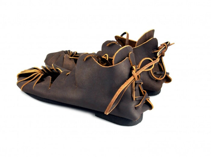 Lædersandaler, jernalder, brun