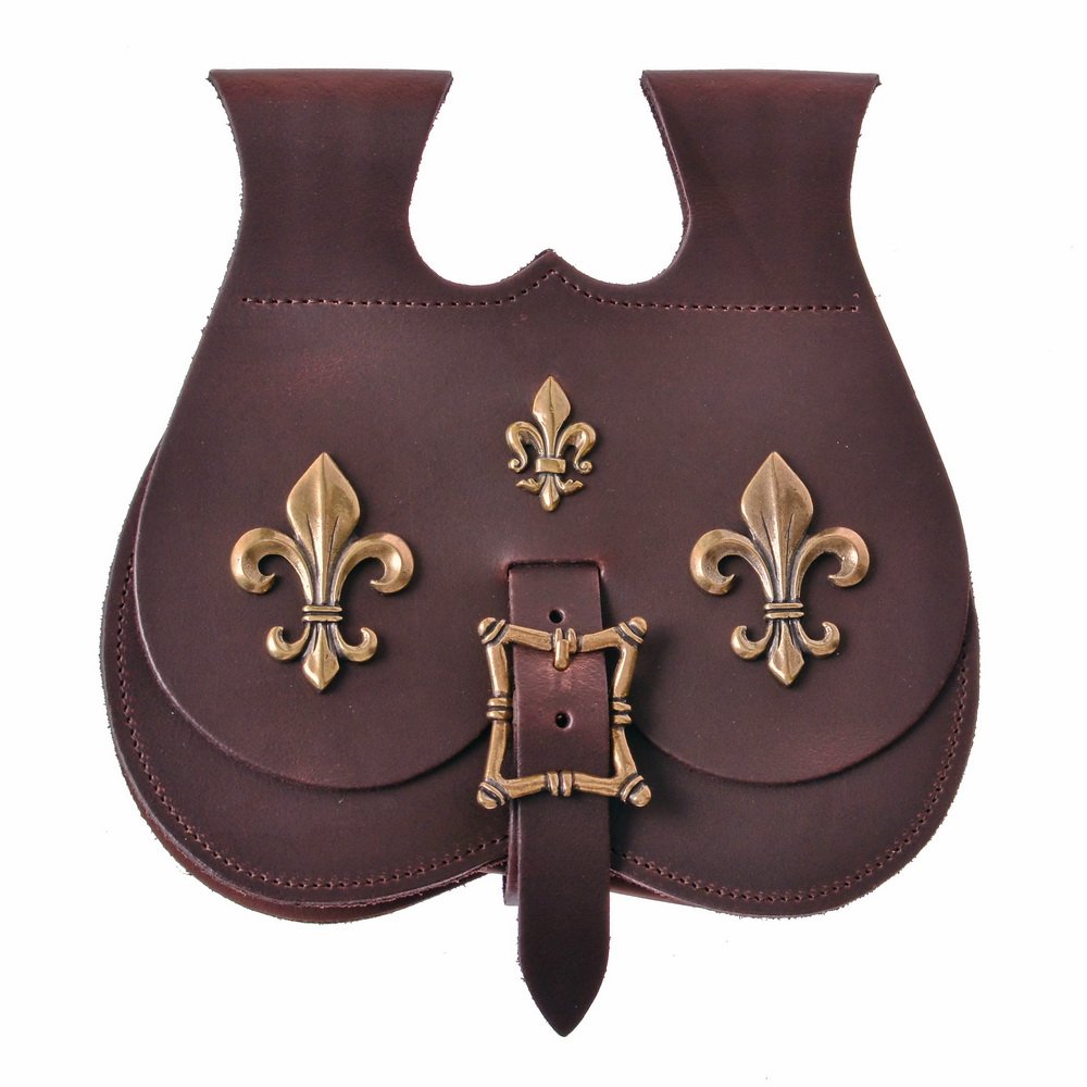 Njurväska Fleur-de-Lys, senmedeltida, brun