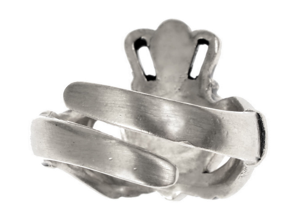 Claddagh-Ring, 17. Jahrhundert, versilberte Bronze