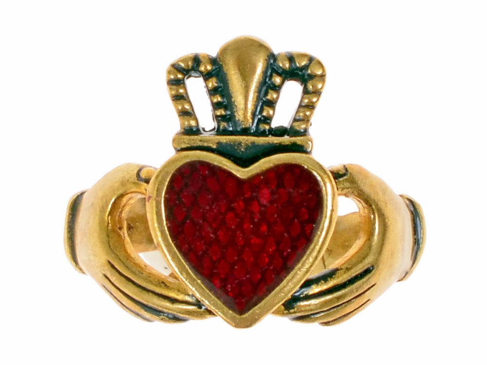 Claddagh-Ring, 17. Jahrhundert, versilberte Bronze