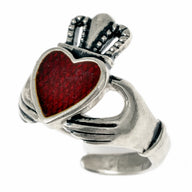 Claddagh-Ring, 17. Jahrhundert, versilberte Bronze