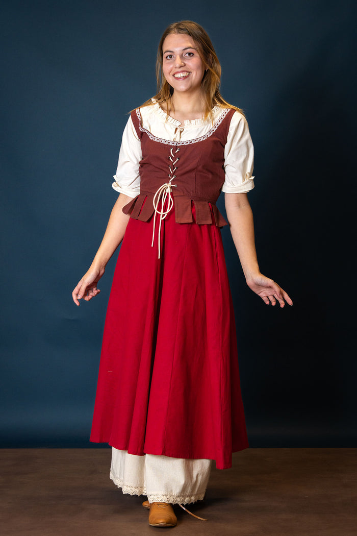 Medieval doublet Adalyn, red