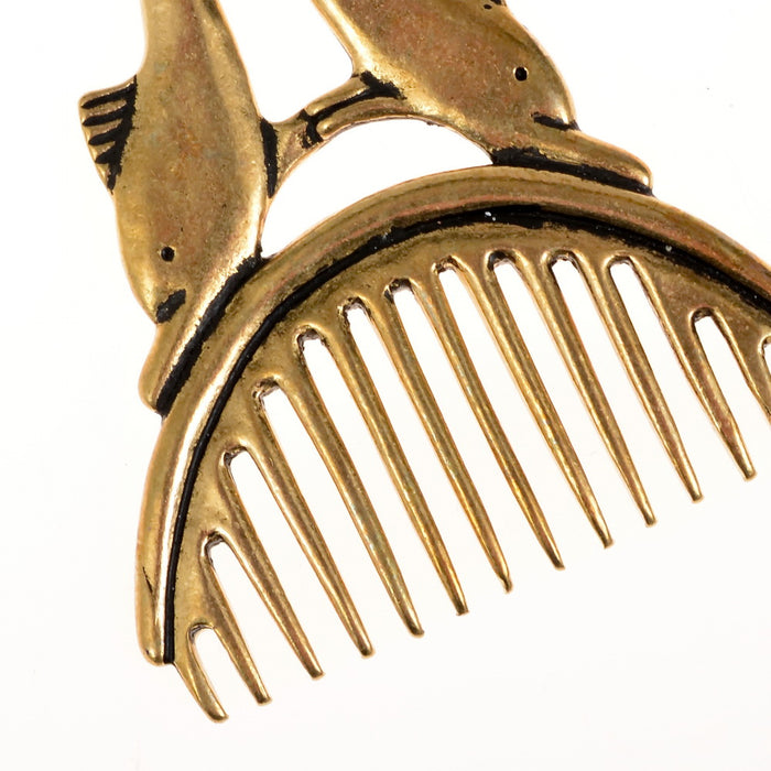 Roman dolphin crest, 1st-3rd century, silvered bronze