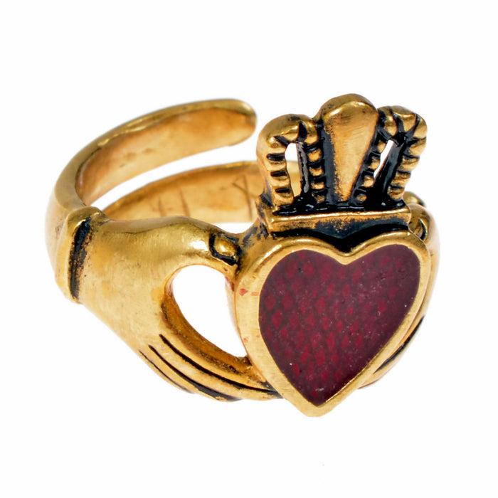 Claddagh-Ring, 17. Jahrhundert, versilberte Bronze