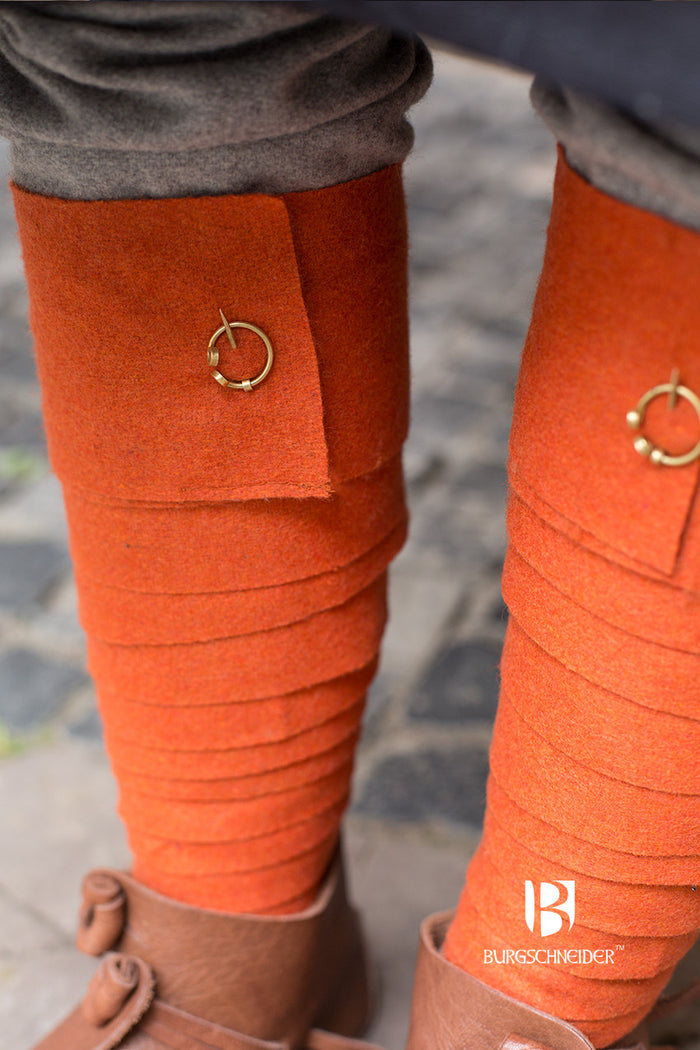 Owijacze na nogi Aki, pomarańczowe, mieszanka wełny