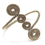 Keltische bovenarmband met spiralen, verzilverd brons