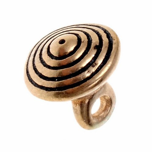 Botón de bronce del siglo XV con borde, juego de cinco piezas