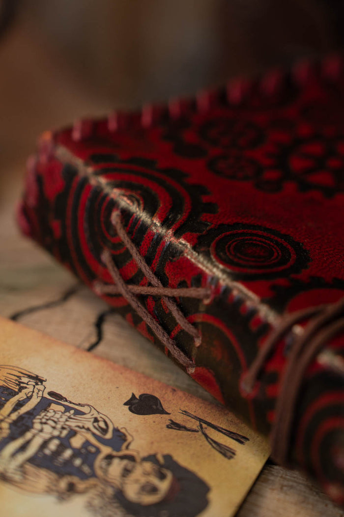 Leather book Steampunk, antique pages