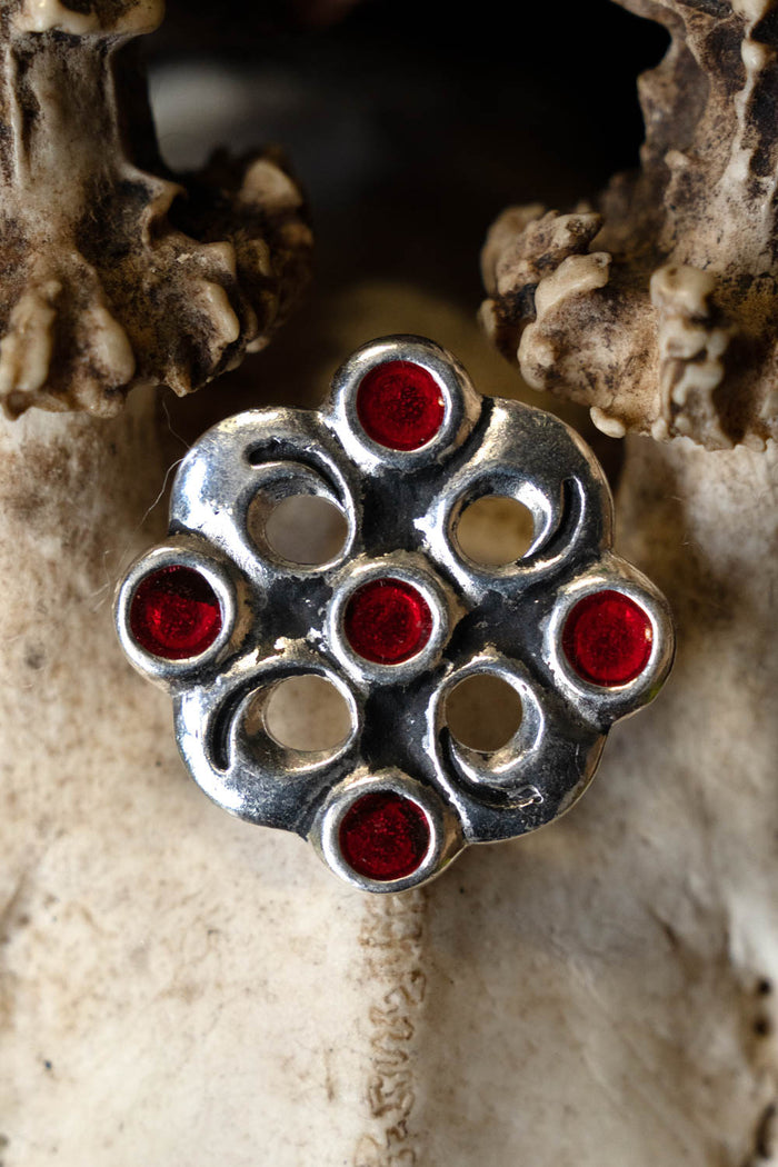 Merowińska brosza cloisonné, posrebrzany brąz