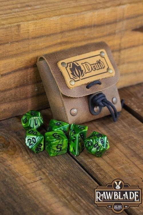 Dice bag with dice set, Druid