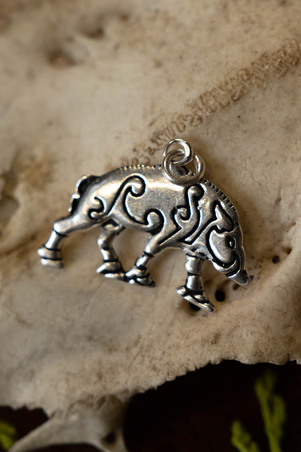 Celtic pendant boar Knocknagael, silvered bronze