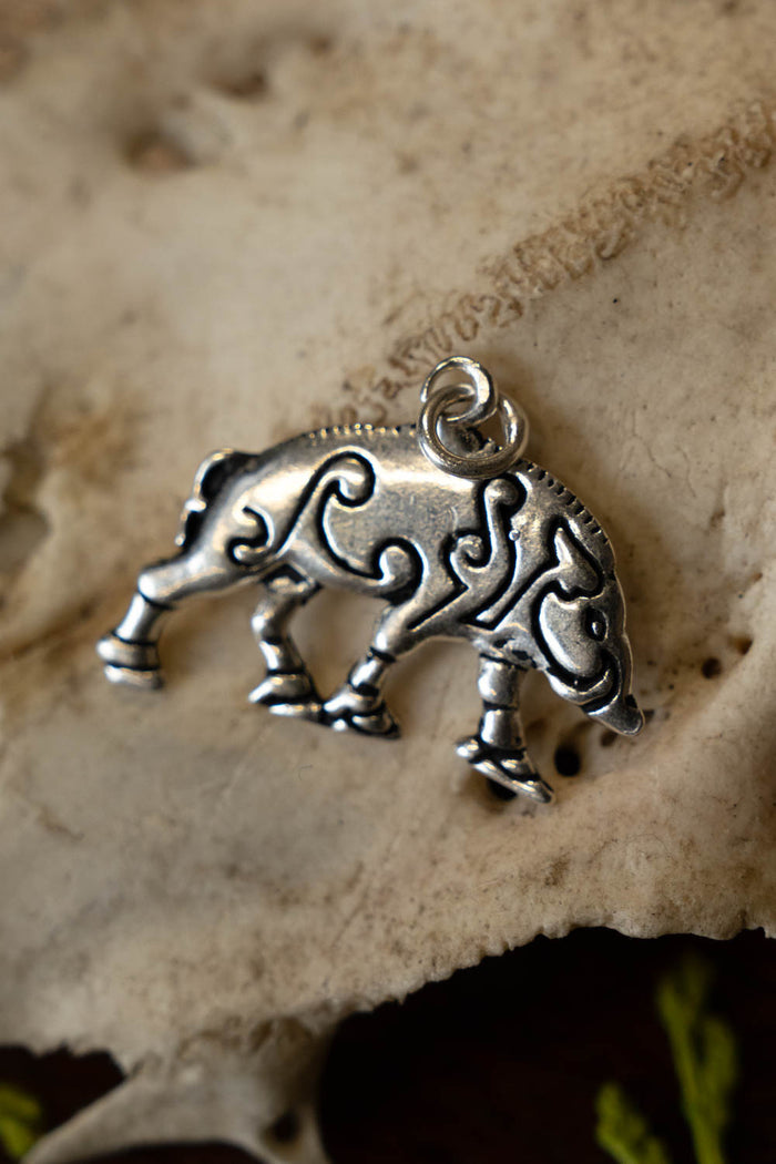 Celtic pendant boar Knocknagael, silvered bronze