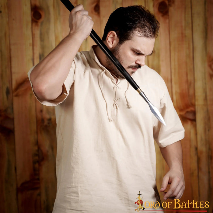 Punta de lanza germánica de hoja (framms), semi-afilada