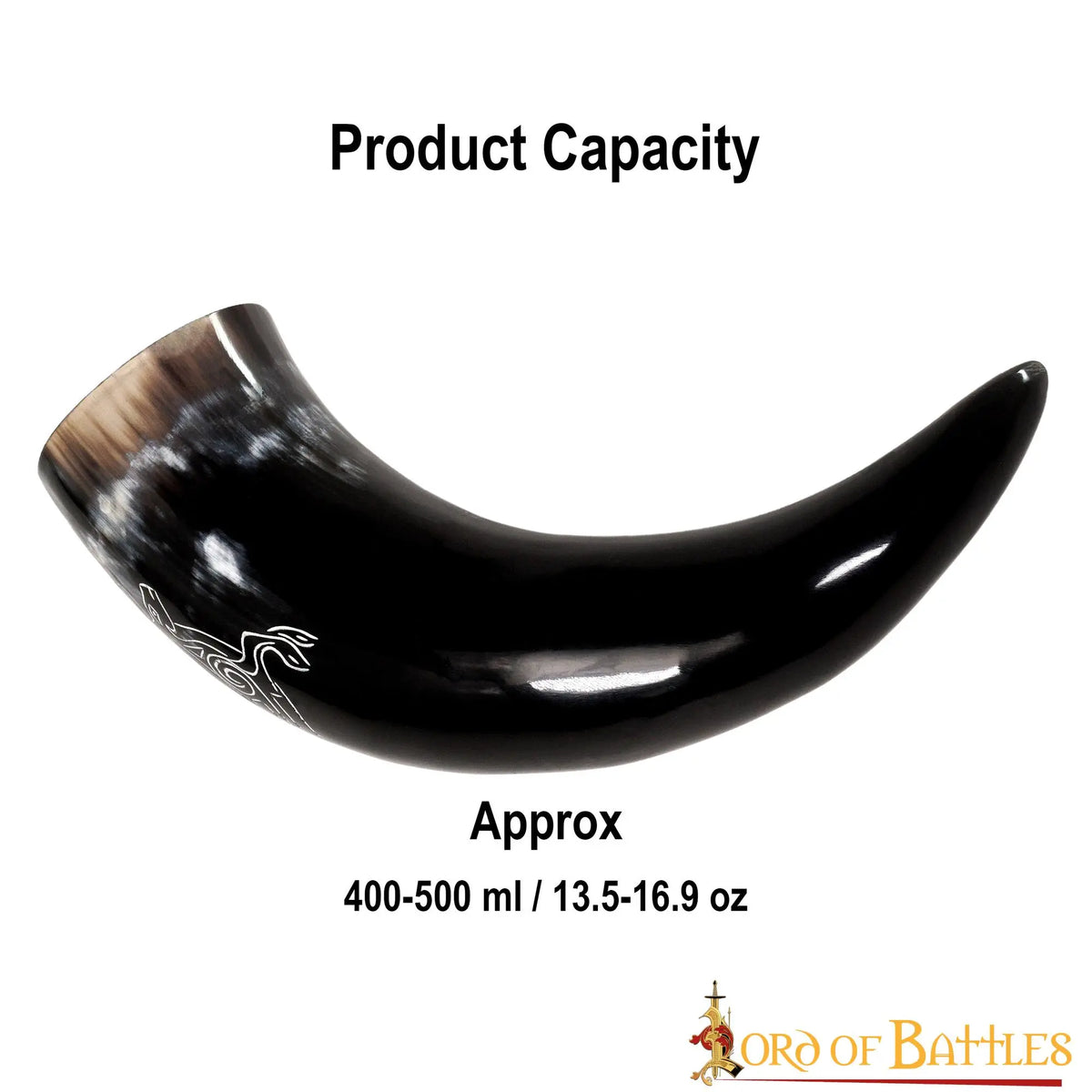 Engraved drinking horn Cernunnos, 300-500 ml