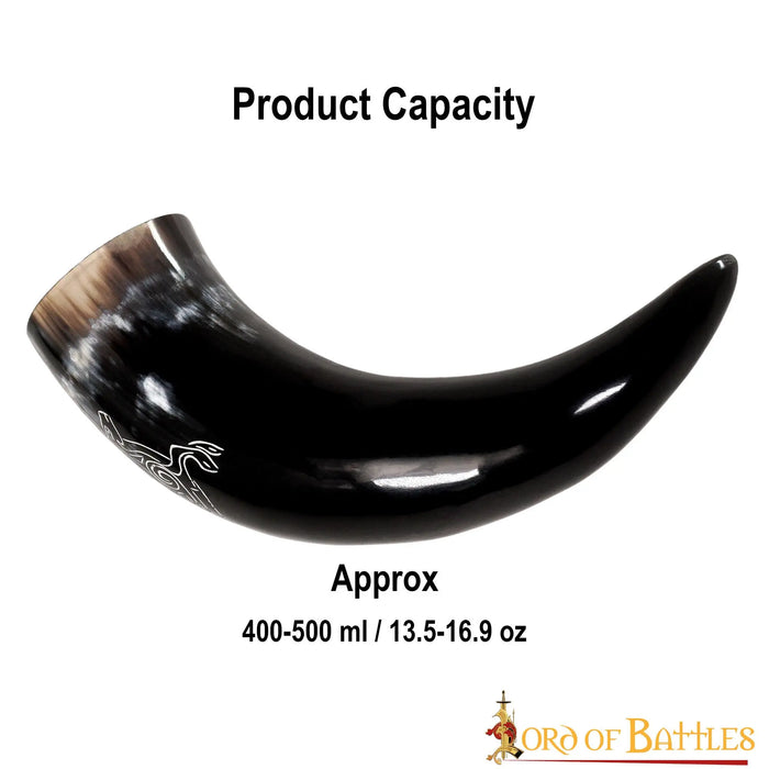 Engraved drinking horn Cernunnos, 300-500 ml
