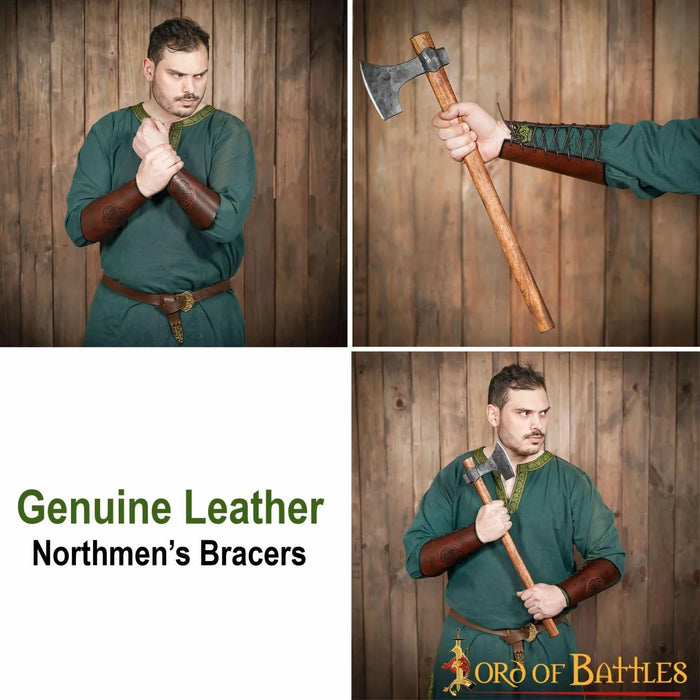 Leren bracers Ingalvur, lang