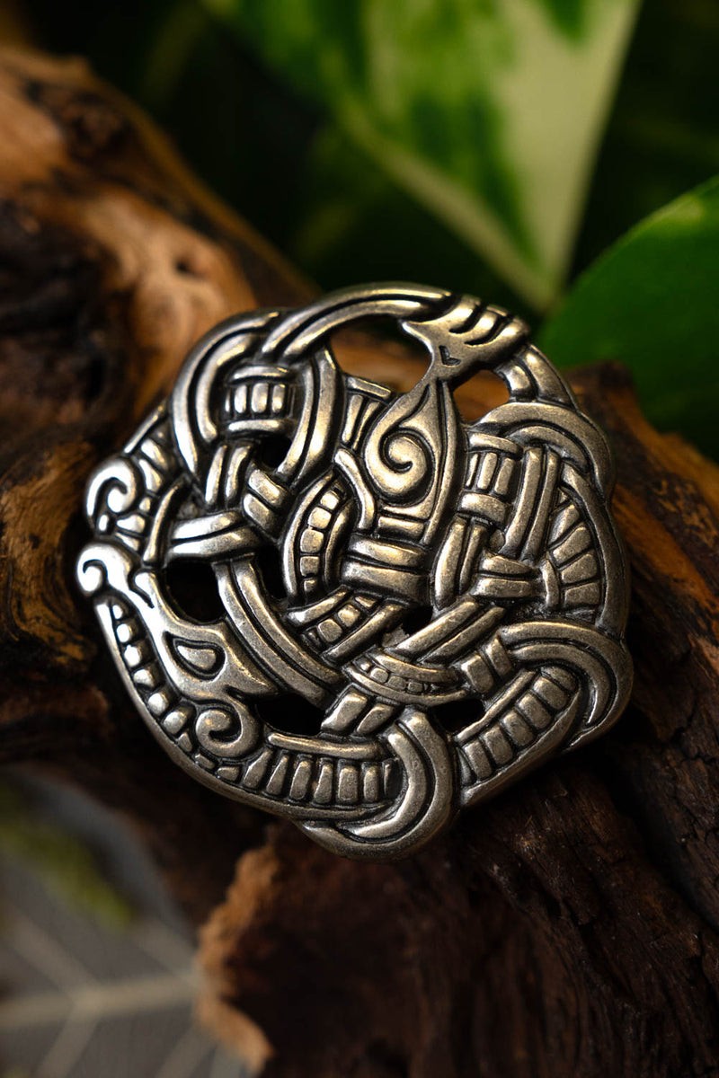 Herraje vikingo serpiente de Midgard, plateado