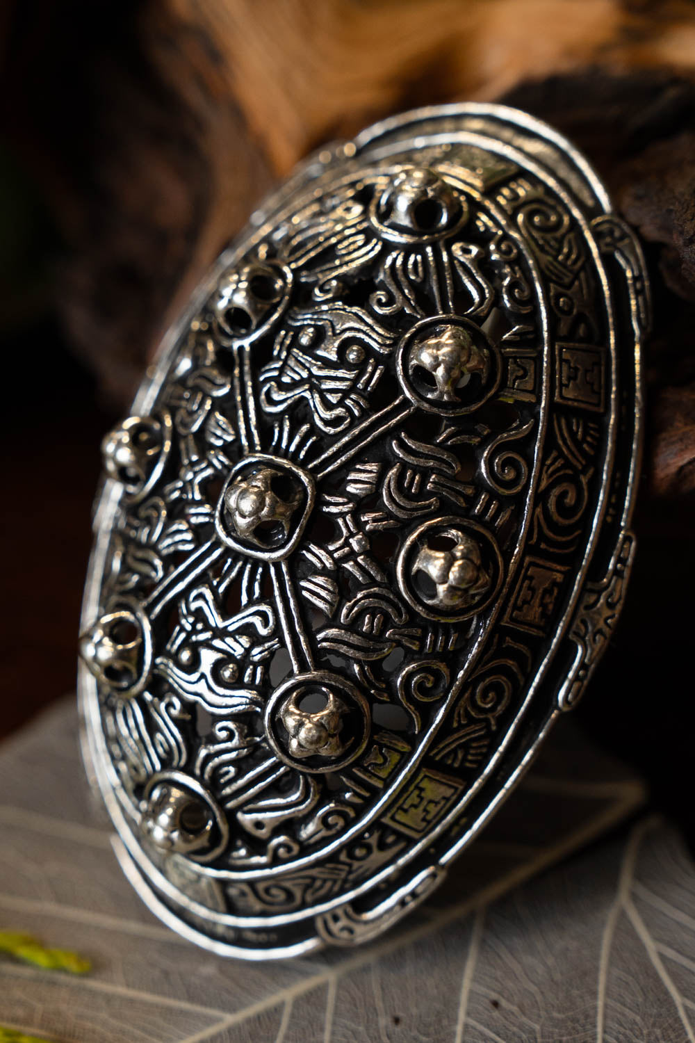 Wikińska brosza tarczowa IX wieku, styl Borre, brąz, cena za sztukę