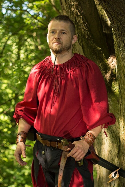 Koszula renesansowa Cosimo, czerwona