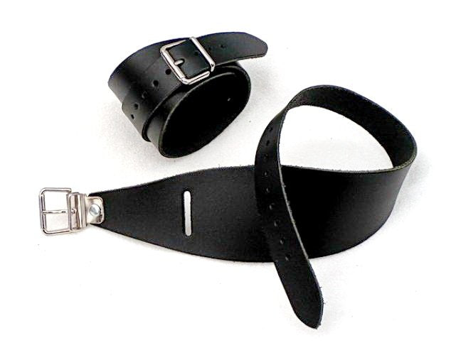 Bracciale con fibbie, marrone, cuoio