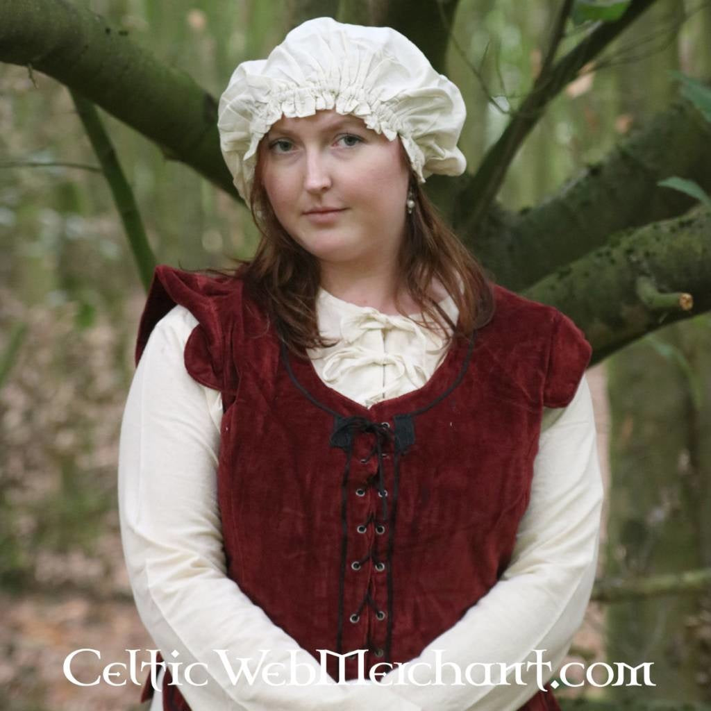 Damenhaube aus dem 17. Jahrhundert, creme